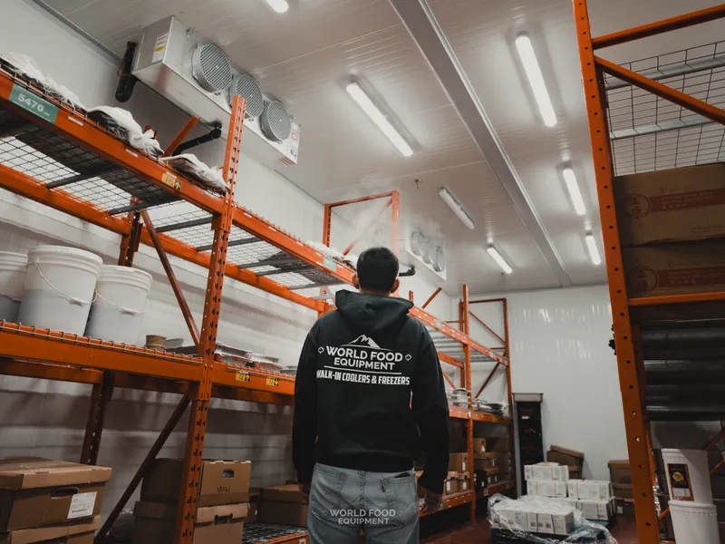 Commercial walk-in cooler installed in restaurant kitchen, Ontario